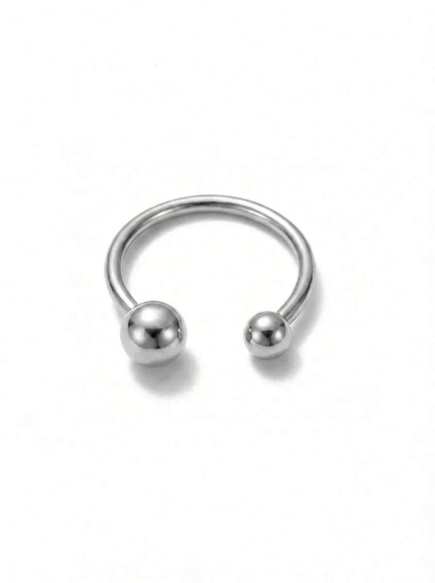 Bague à deux sphères argent