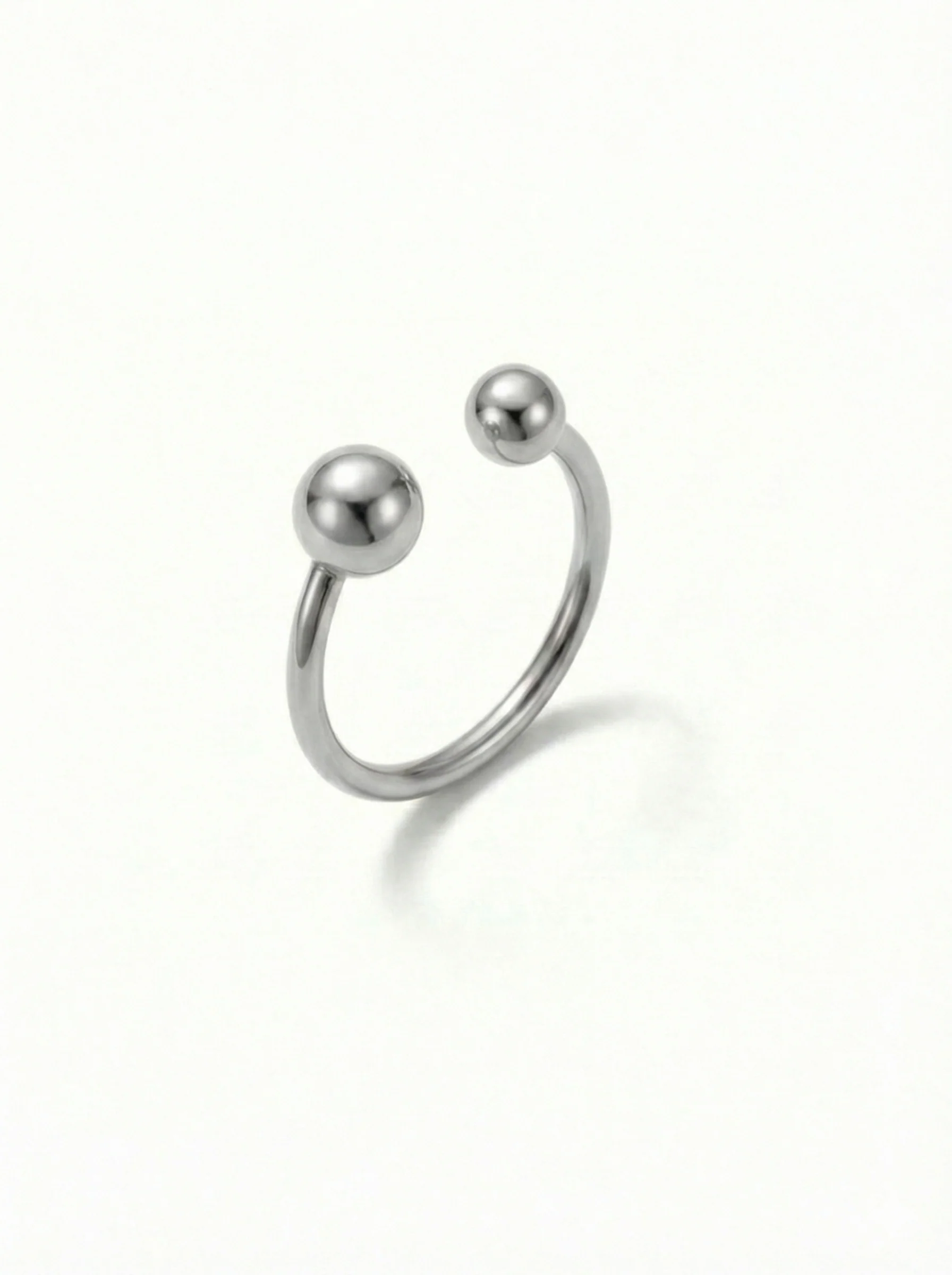 Bague à deux sphères argent - Image 2