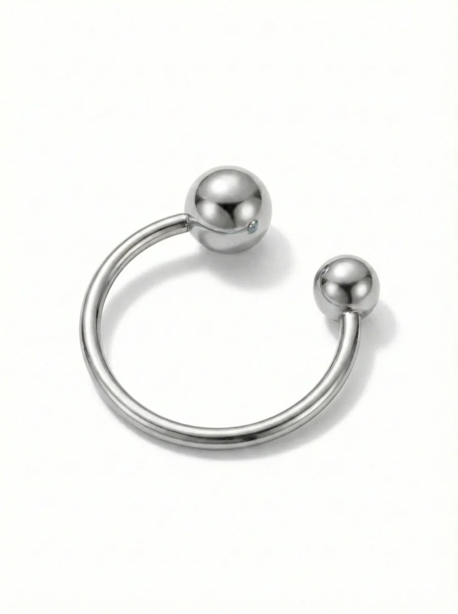 Bague à deux sphères argent - Image 3