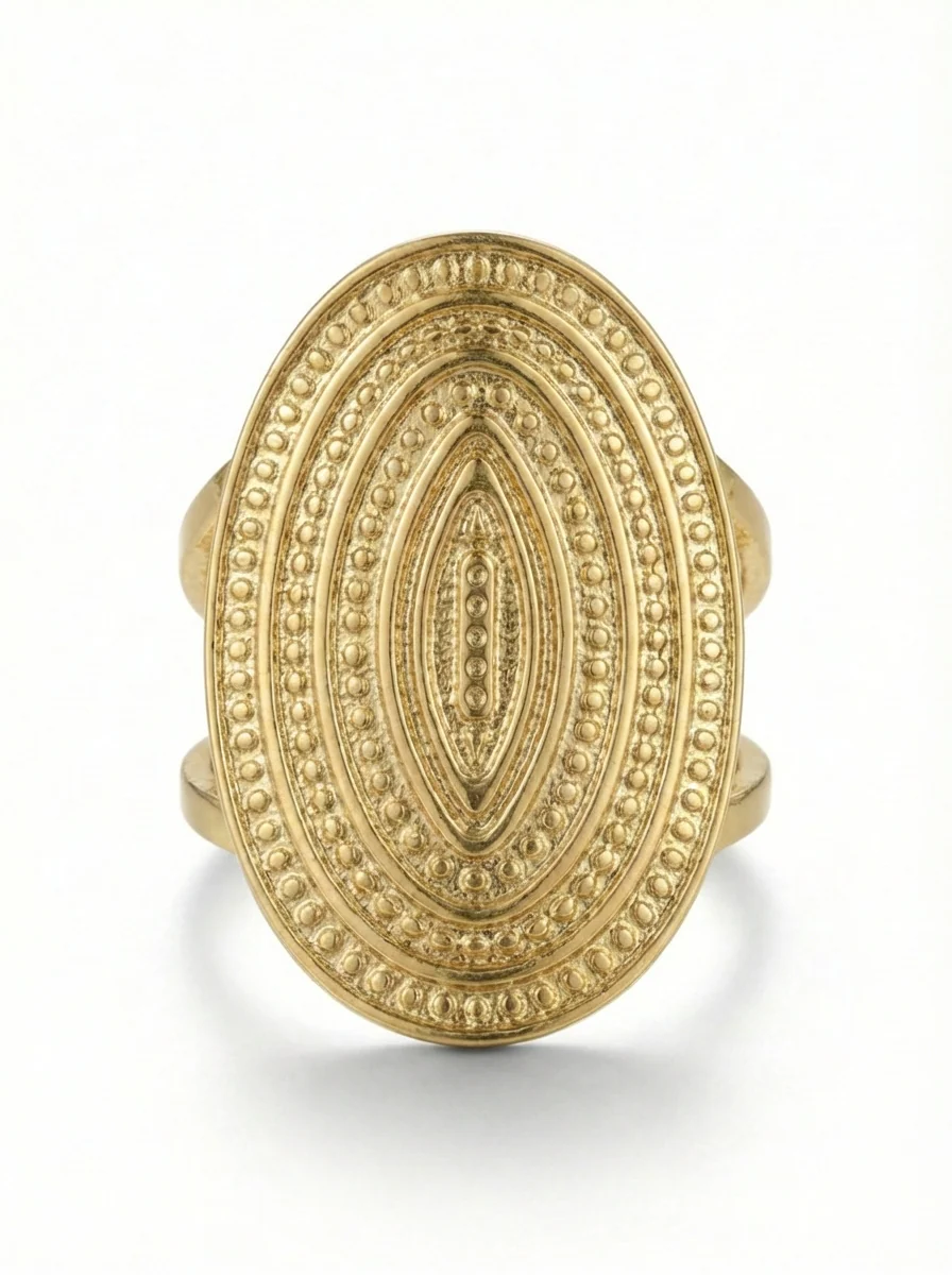 Bague ovale gravée - Image 2