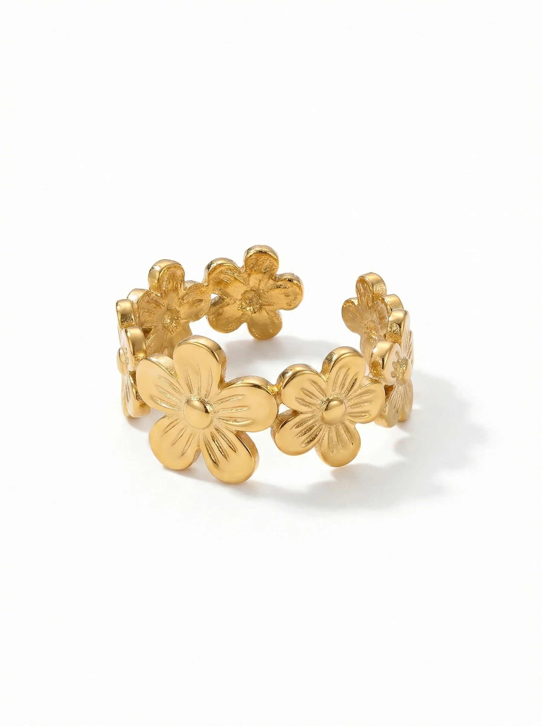 Bagues fleurs or