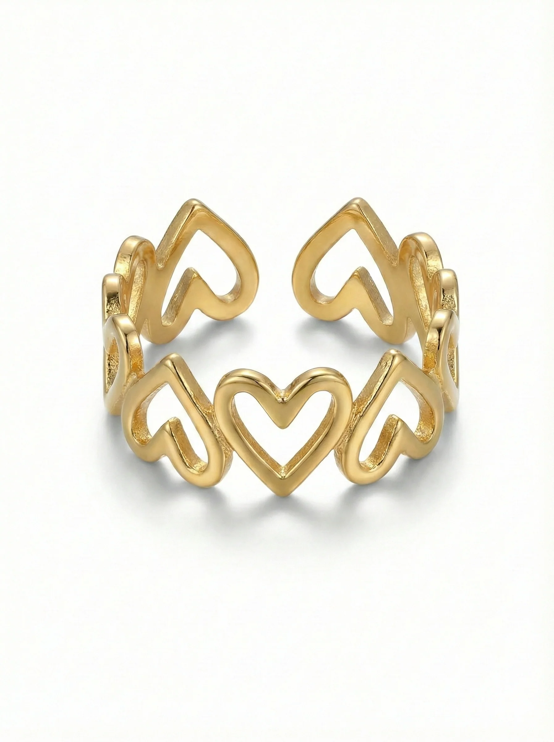 Bague cœurs superposés or - Image 2