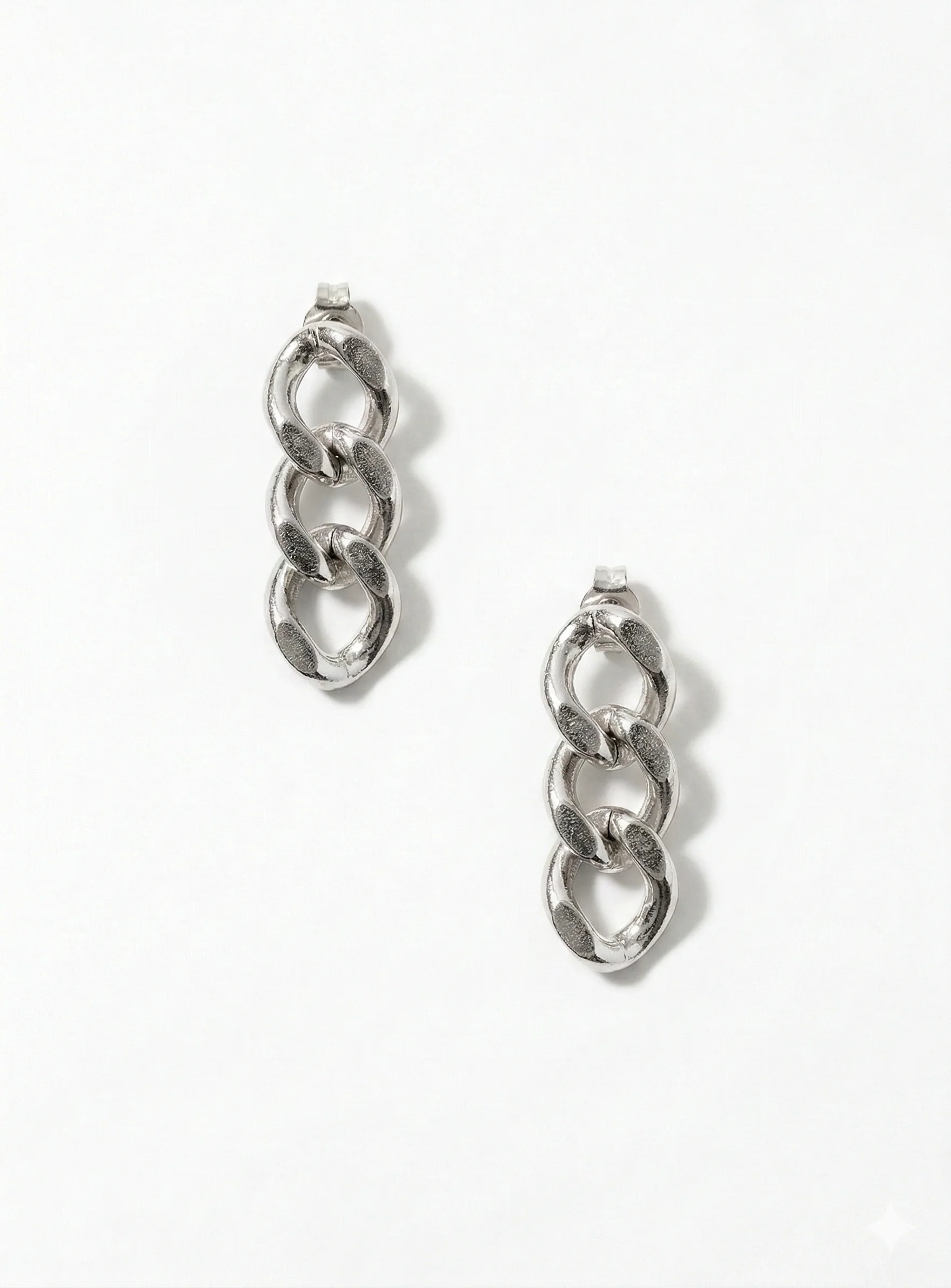 Boucles d'oreilles chaîne argent