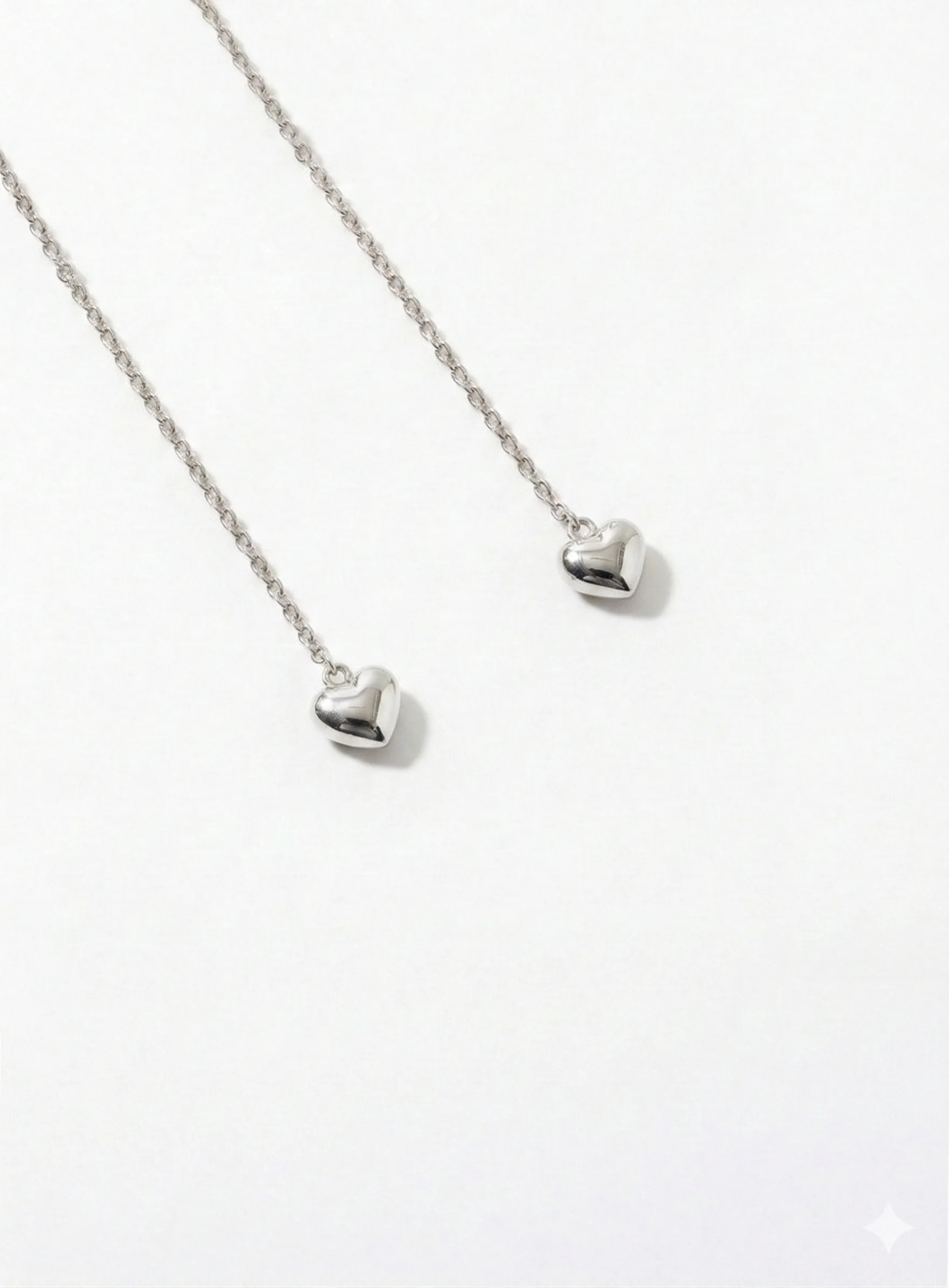 Boucles d’oreilles pendantes cœur argent