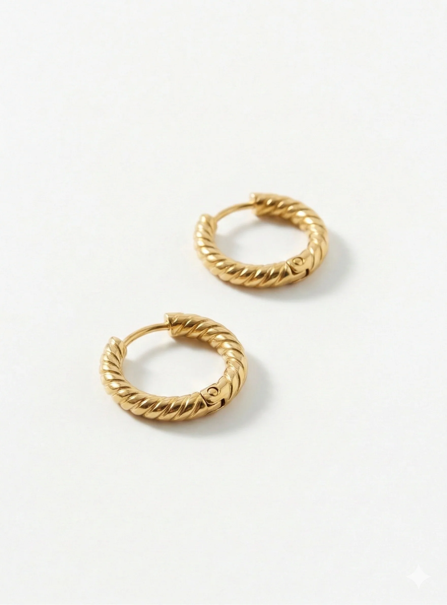 Boucles d’oreilles anneaux rainurés or