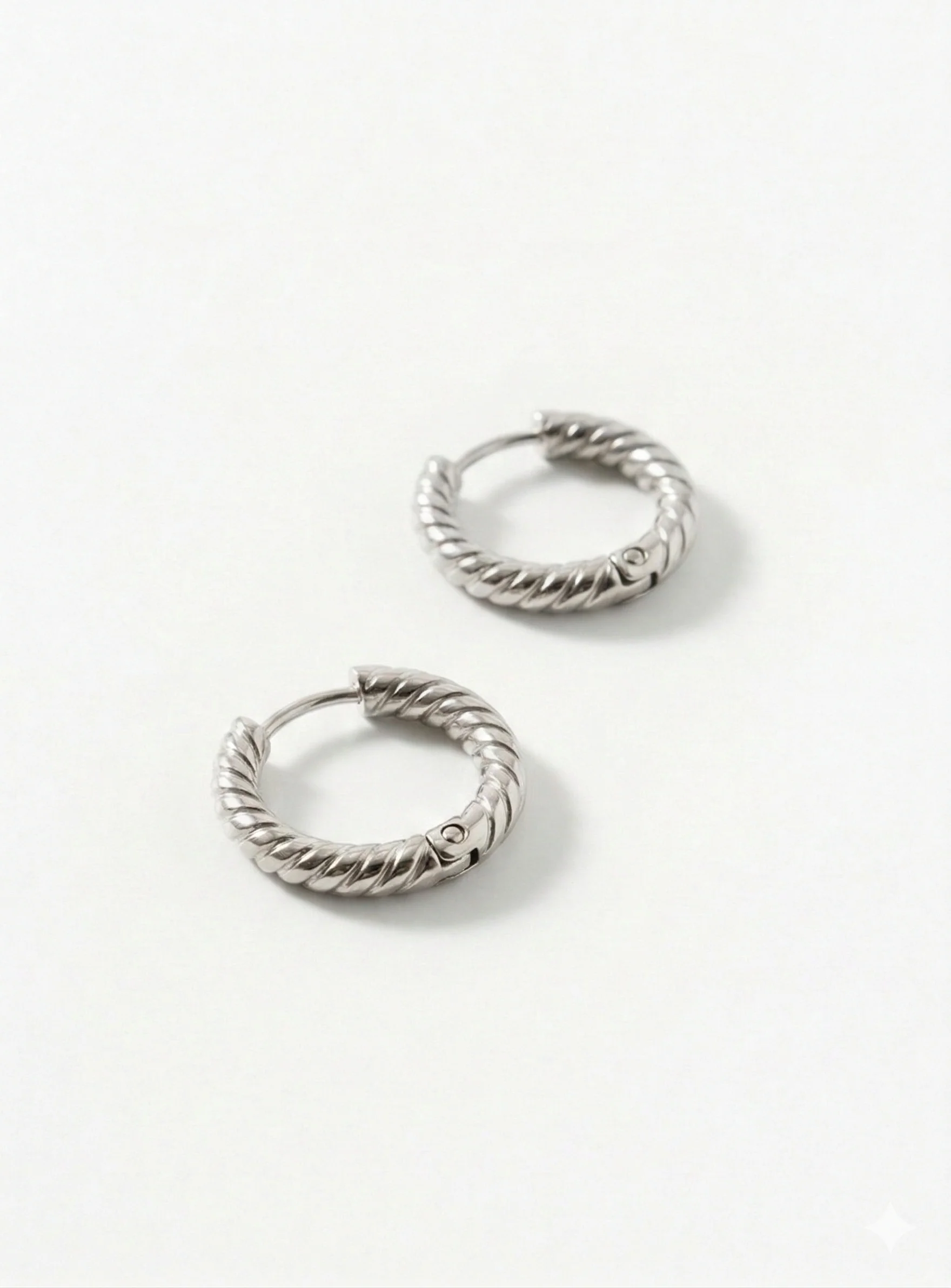Boucles d’oreilles anneaux rainurés argent