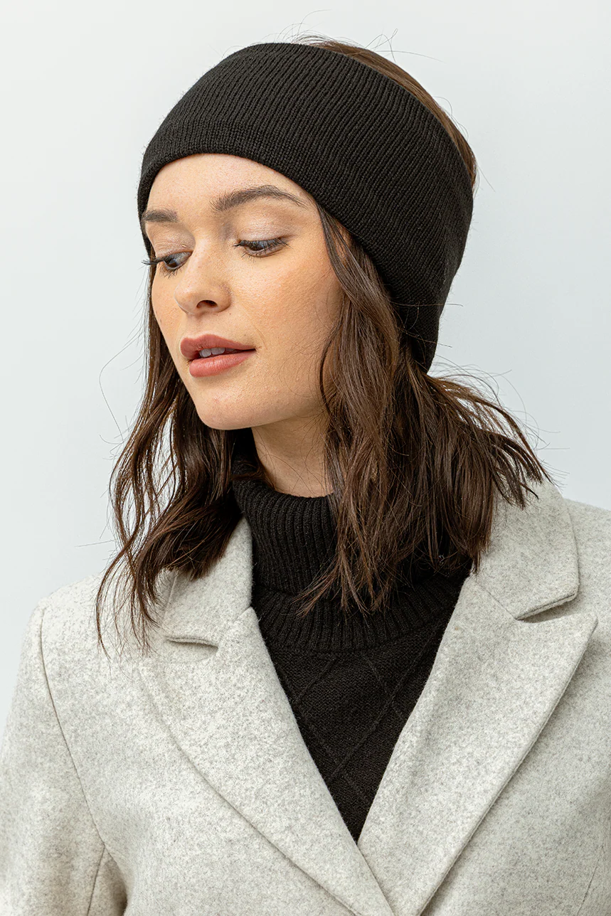 Le bandeau en tricot doublé de polar
