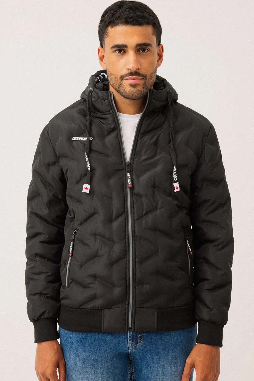 Le manteau matelassé noir par Oxygen