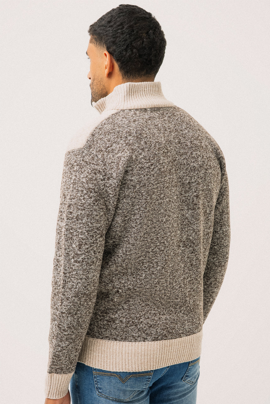 Le cardigan en tricot deux couleurs doublé en flanelle par Oxygen - Image 5
