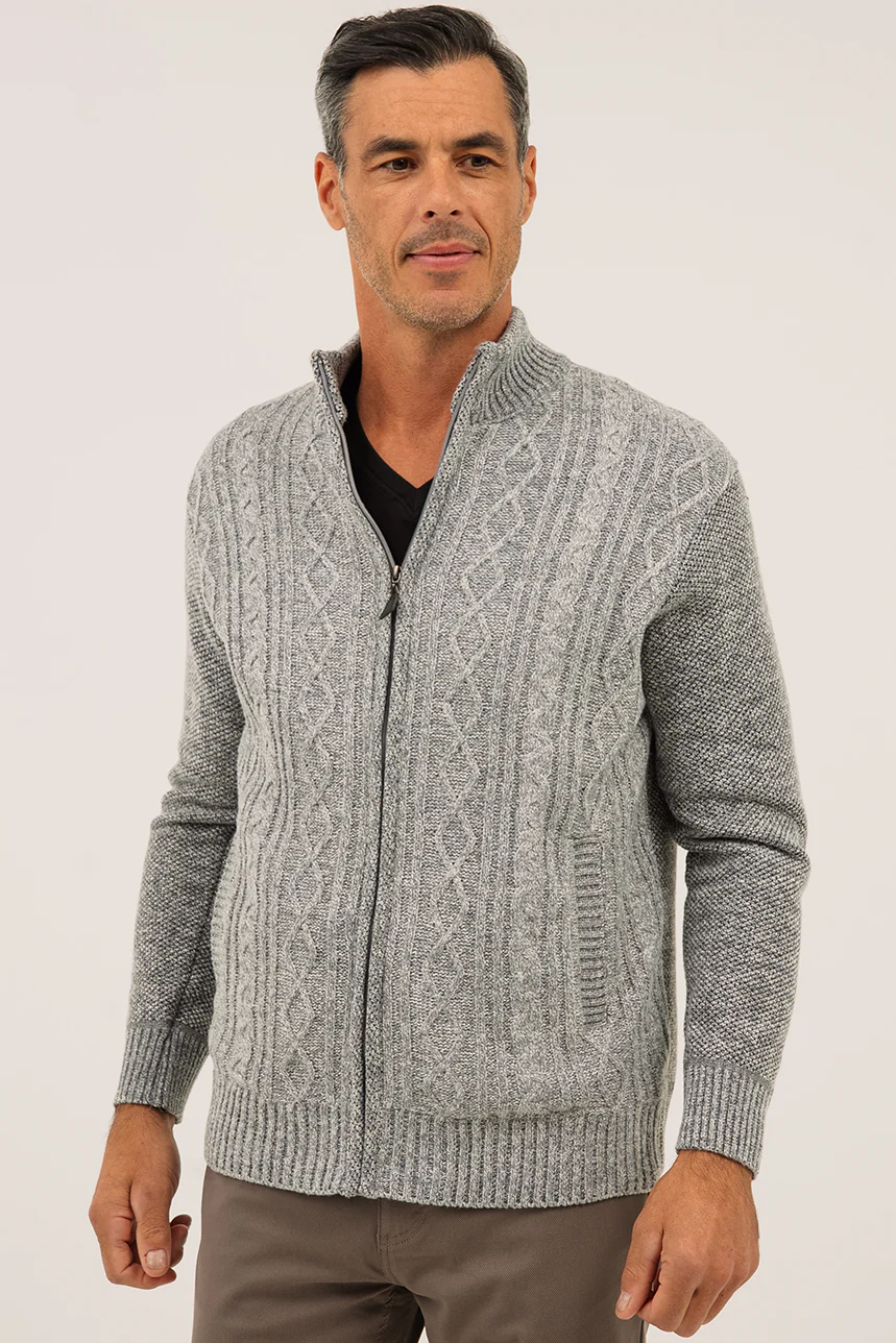 Le cardigan en tricot torsadé doublé en flanelle - Image 6