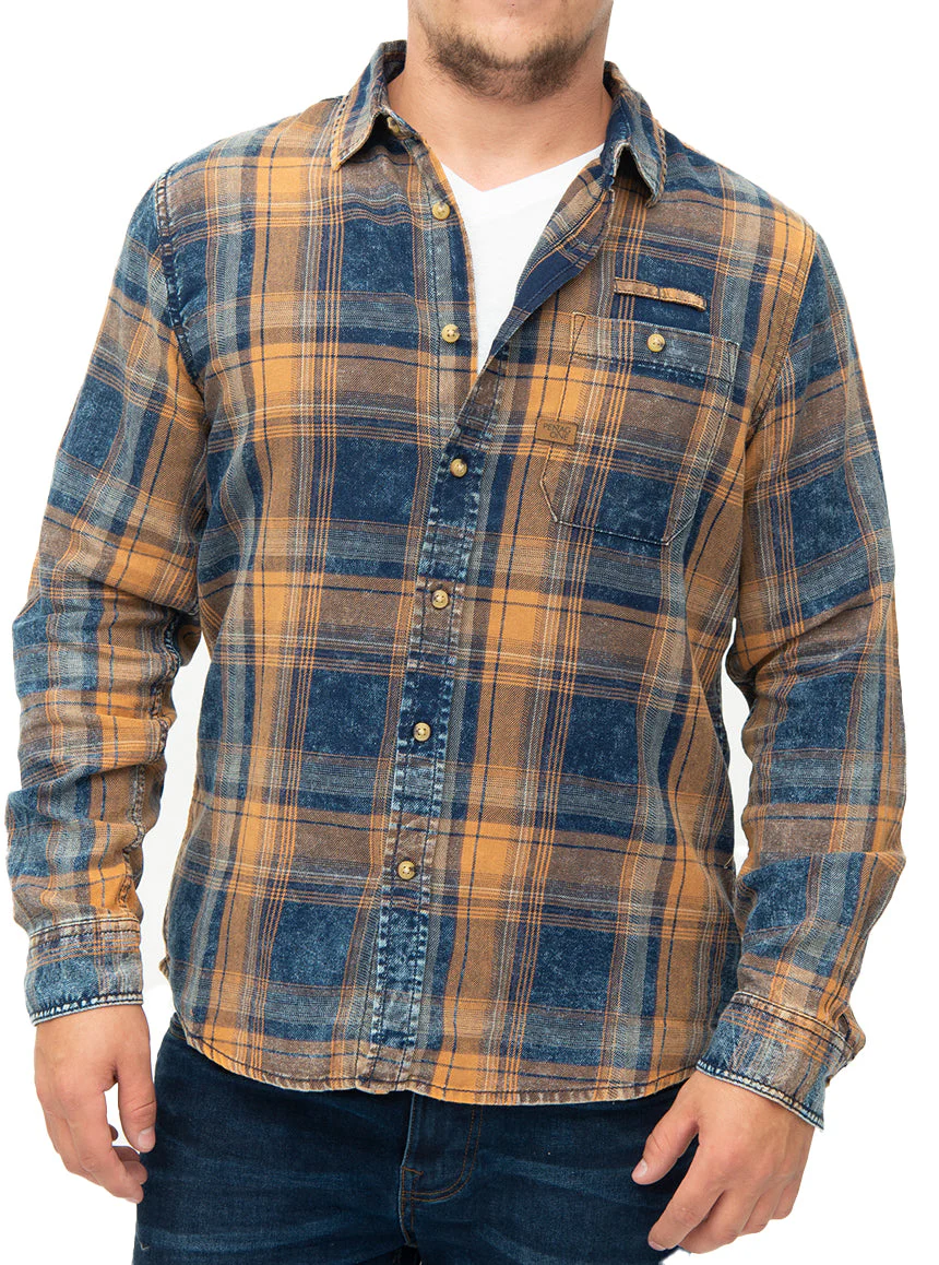Chemise homme à carreaux style usé | Pentagone
