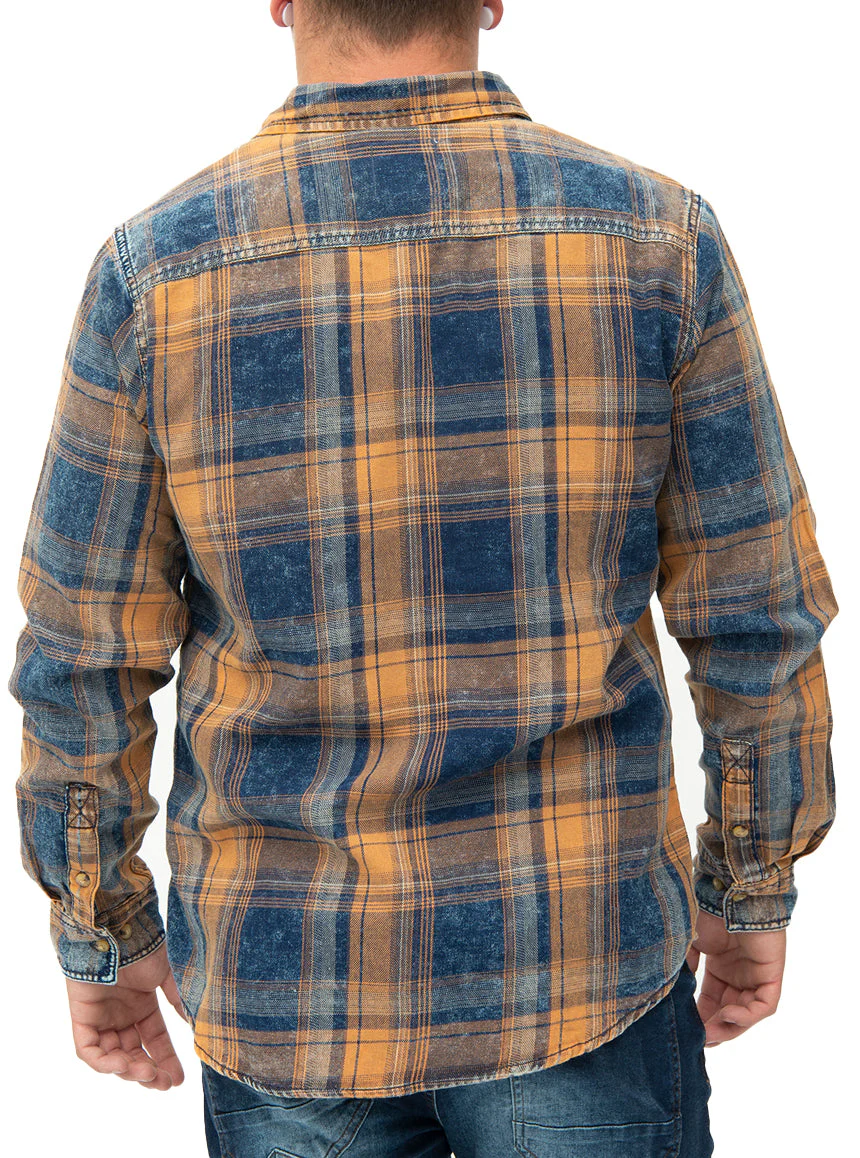 Chemise homme à carreaux style usé | Pentagone - Image 2