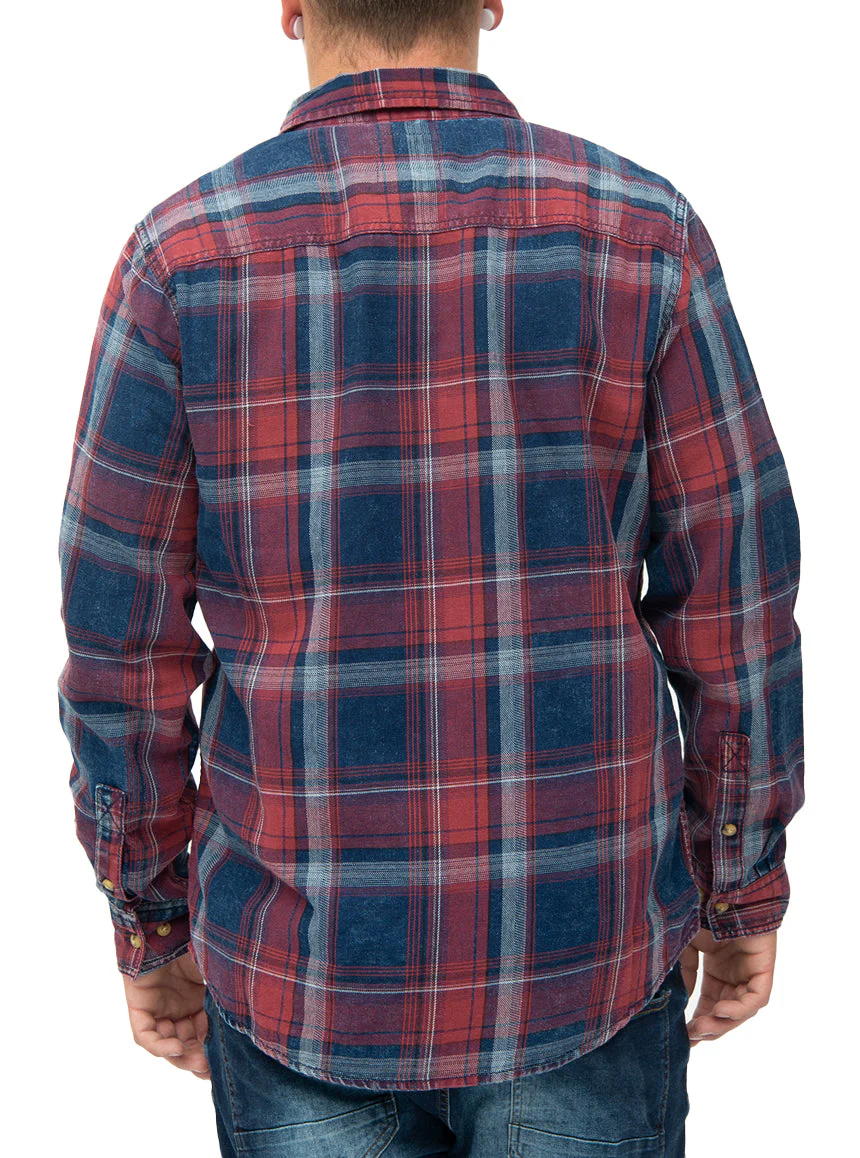 Chemise homme à carreaux style usé | Pentagone - Image 4