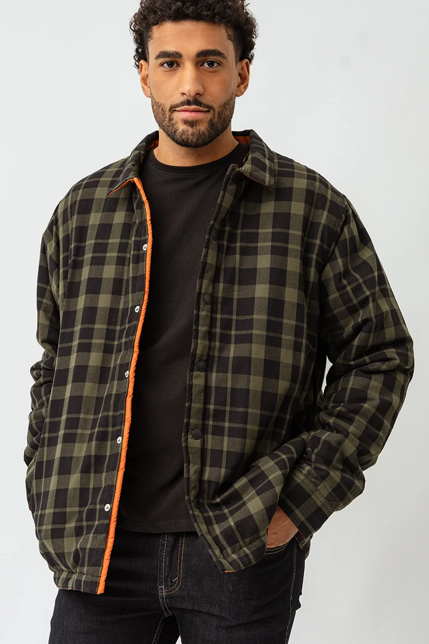 Le manteau reversible à carreaux