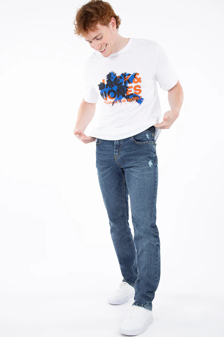 Jean étroit détails usés | Modèle G_Fit | 2 couleurs