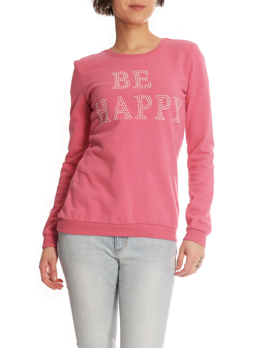 Chandail « FEEL GOOD » ou « BE HAPPY », avec perles | 2 couleurs - Image 3
