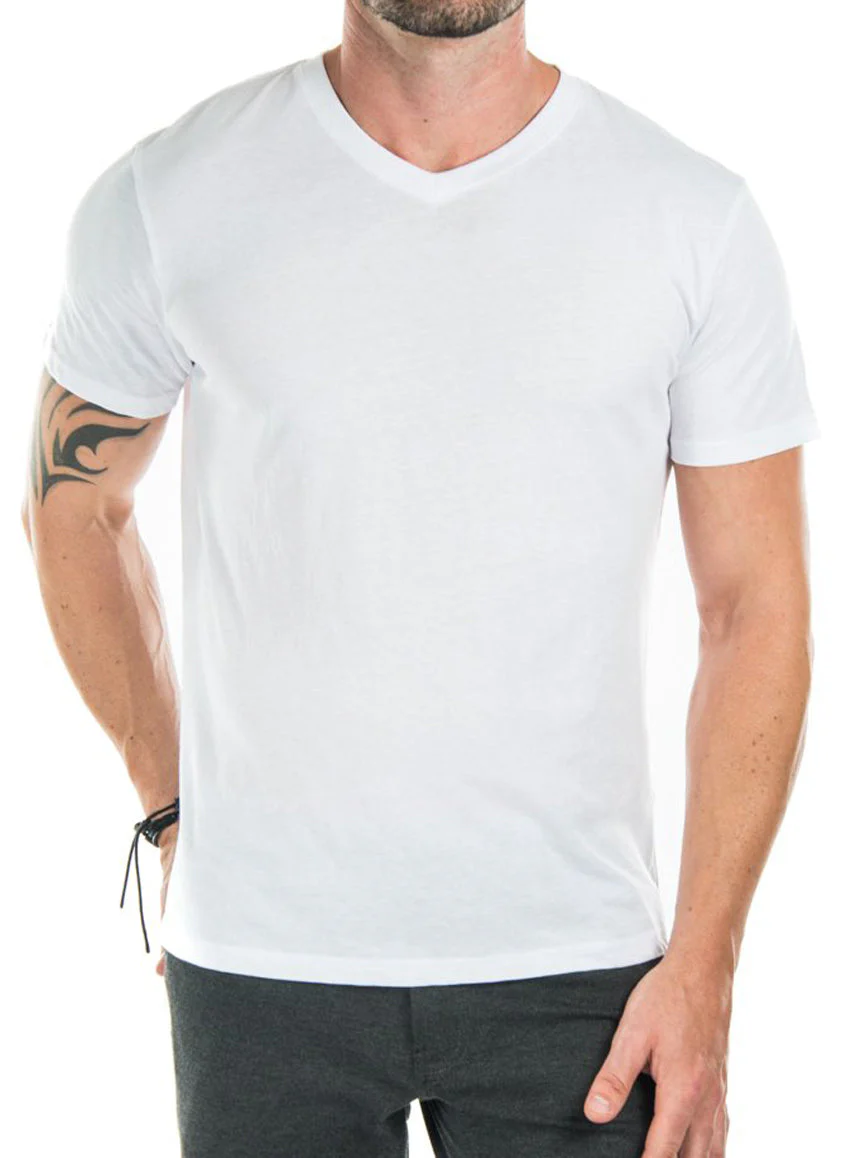 T-shirt basique avec col en V - Image 3