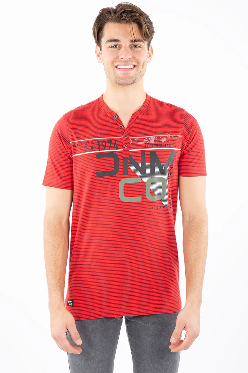 T-shirt ligné avec bouton | 3 couleurs - Image 3