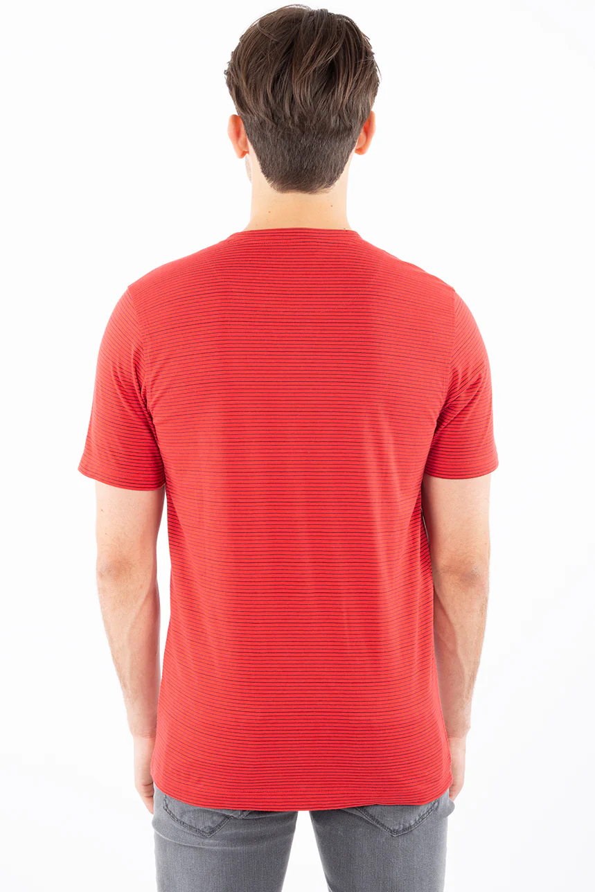 T-shirt ligné avec bouton | 3 couleurs - Image 4