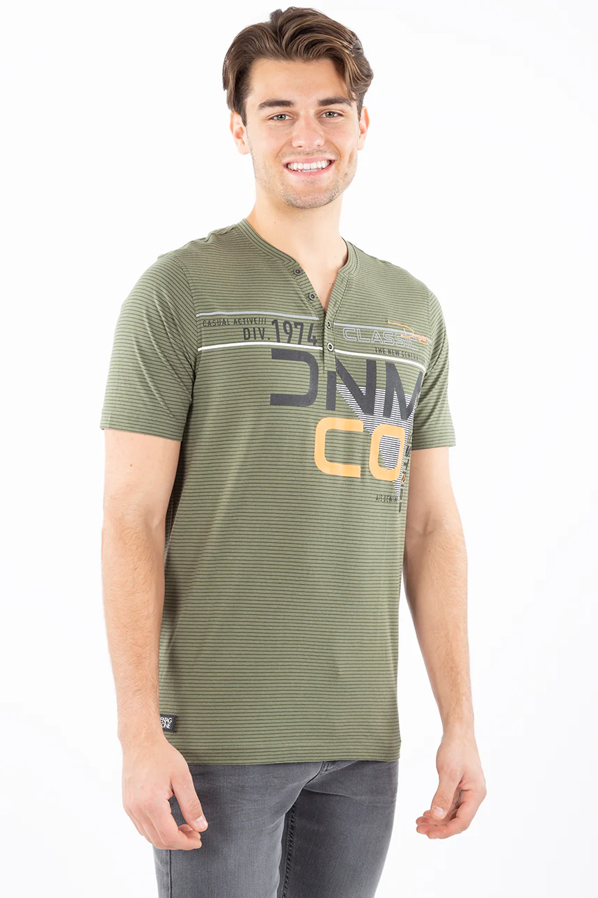 T-shirt ligné avec bouton | 3 couleurs - Image 5