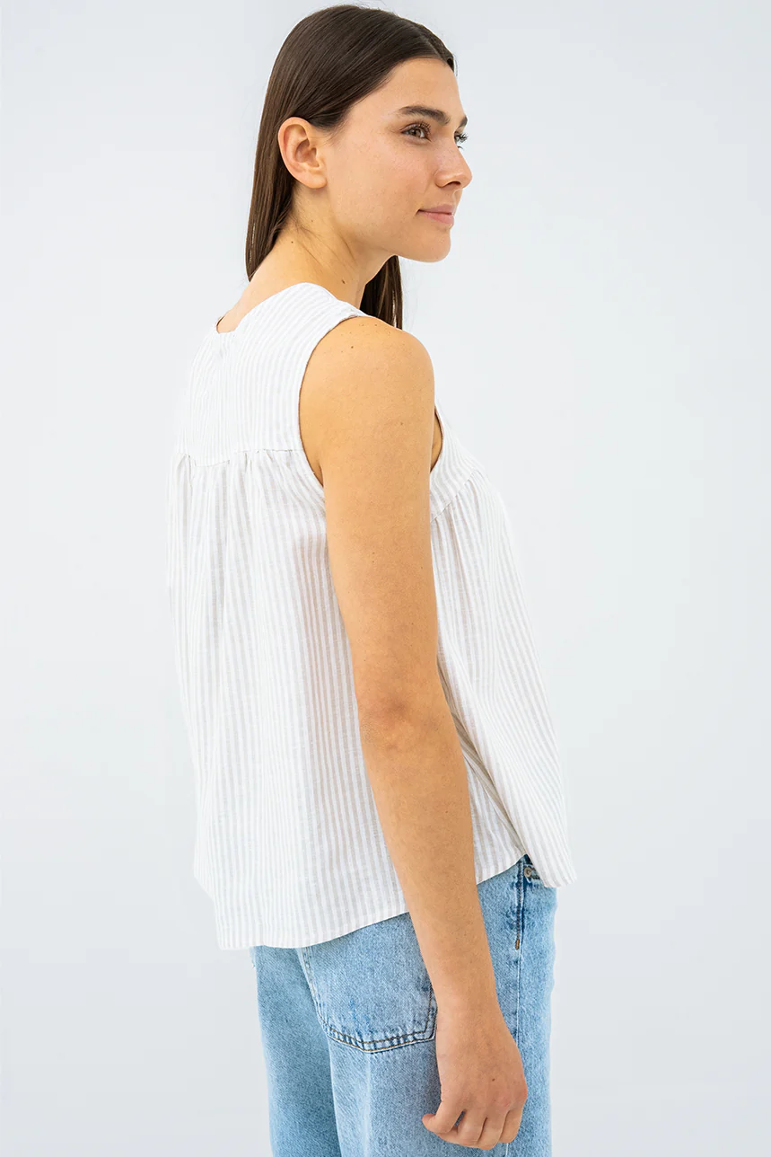 La camisole ample rayé mélange de lin par Silver - Image 4