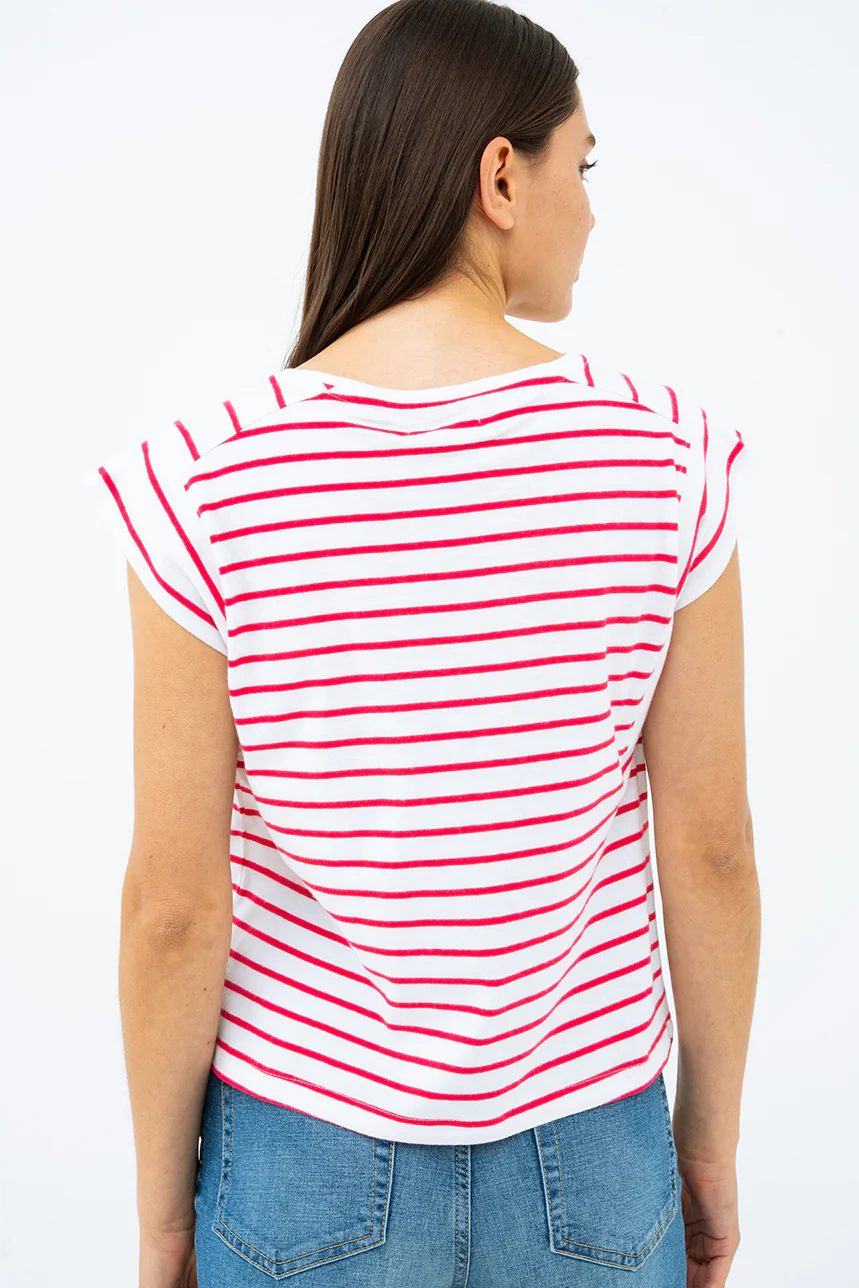 Le t-shirt rayé à mancheron par Silver - Image 7