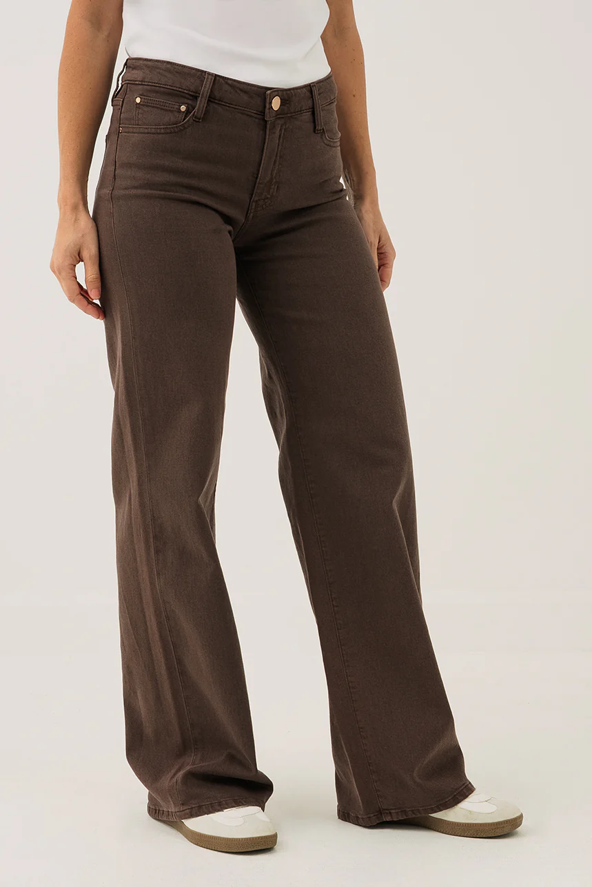 Le jeans jambe large brun | Modèle Sexy Palazzo