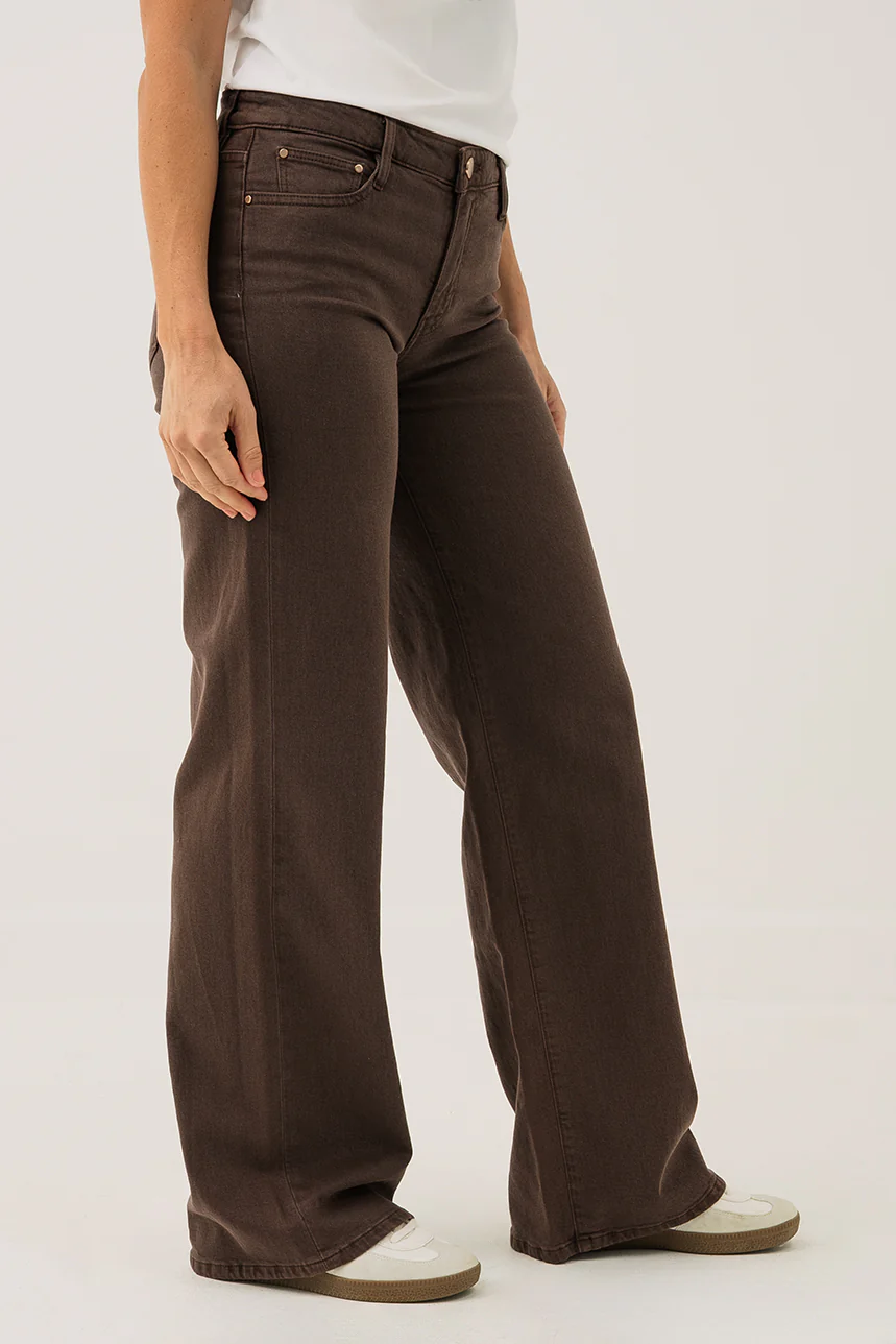 Le jeans jambe large brun | Modèle Sexy Palazzo - Image 2