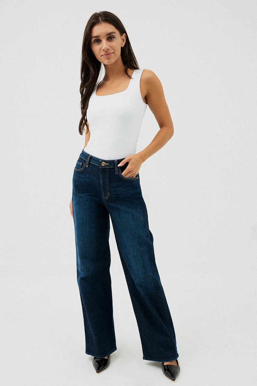 Le jeans foncé jambe large par Guess | Modèle Wide Leg - Image 4