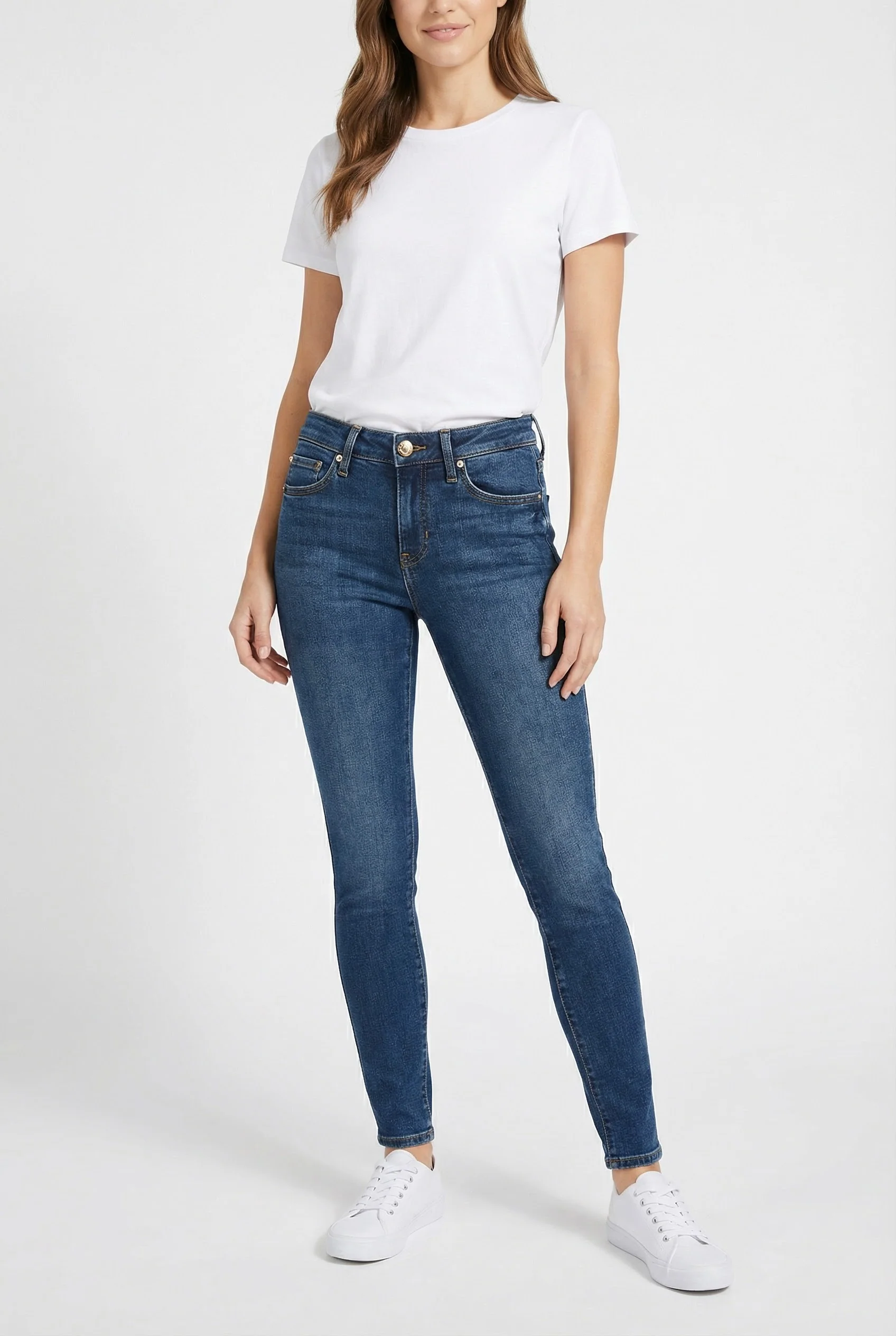 Le jeans étroit Guess bleu foncé