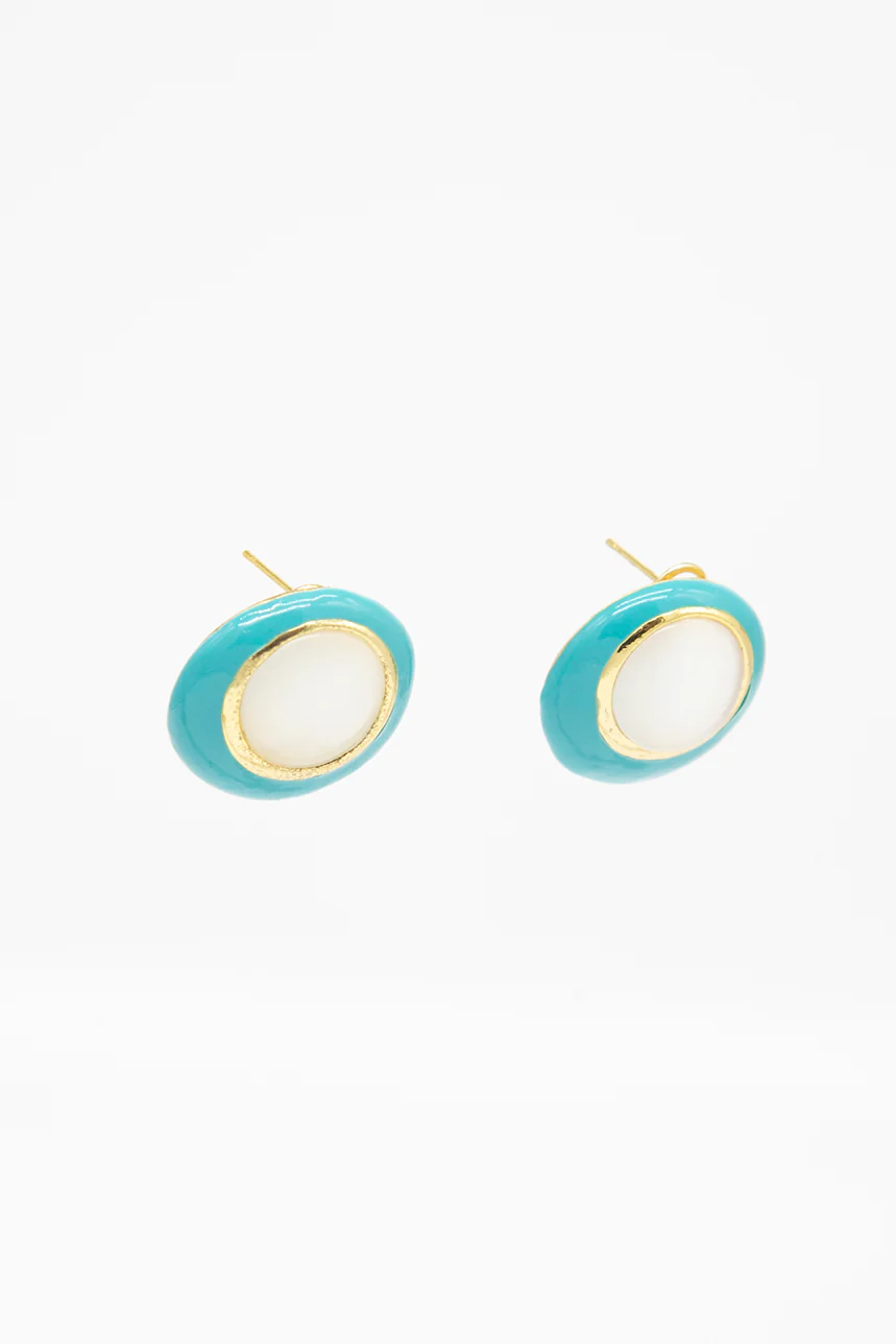 Boucles d’oreilles bicolores avec dorure